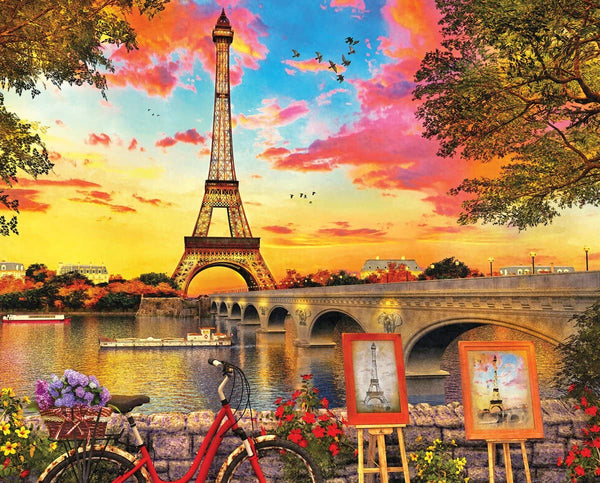 Springbok Puzzles - Paris Sunset - 1000 Piece Jigsaw Puzzle - Large 30" x 24" Puzzle - Made in USA - Unique Cut Interlocking Pieces