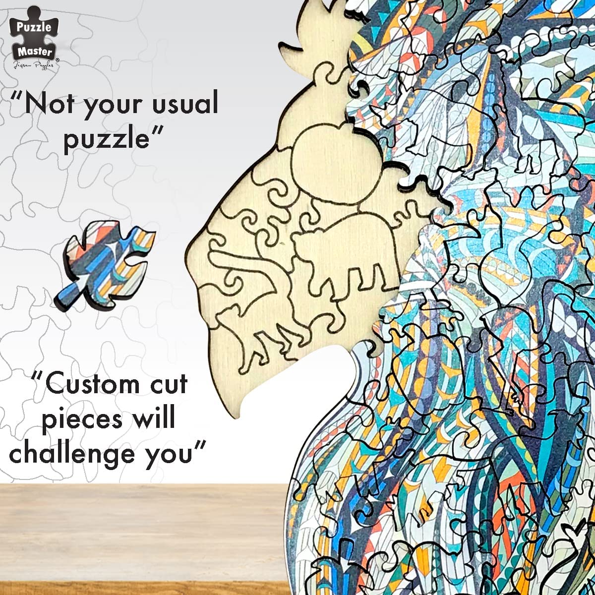 Puzzle Master - Lion 2 Wooden Jigsaw Puzzle (124 Pieces) | I Love Puzzles