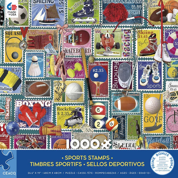 Ceaco - Stamps - Sports Jigsaw Puzzle (1000 Pieces)