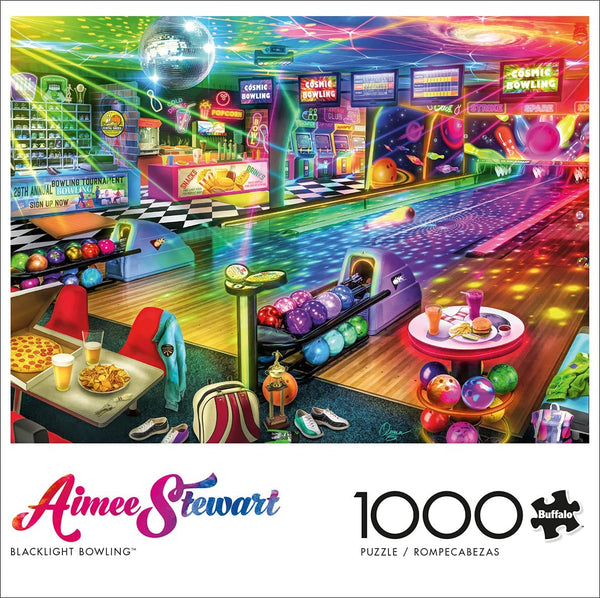 Buffalo Games - Aimee Stewart - Blacklight Bowling - 1000 Piece Jigsaw Puzzle,Multicolour