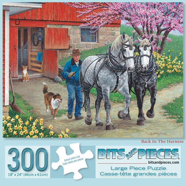 Bits and Pieces - Set of Three (3) 300 Piece Jigsaw Puzzles for Adults - Each Puzzle Measures 18" X 24" - 300 pc Spring Scenes Jigsaws by Artist John Sloane