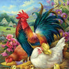 Bits and Pieces - 300 Piece Jigsaw Puzzle 18" x 24" - Chicken Yard - Farm Feeding Chickens and Rooster Chicks by Artist Oleg Gavrilov