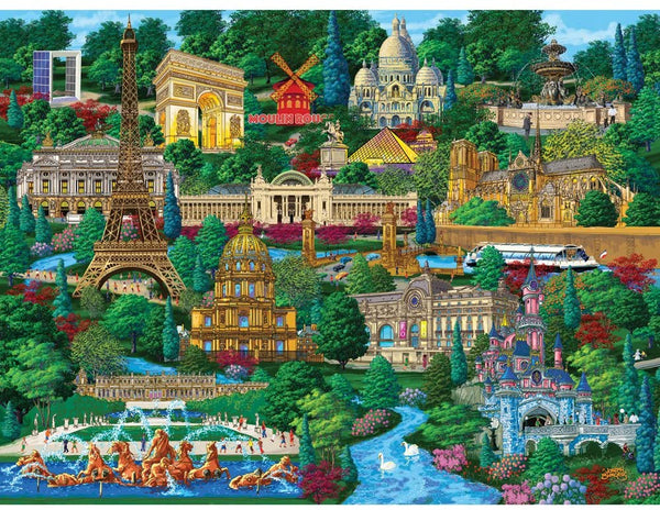 Bits and Pieces - 300 Large Piece Jigsaw Puzzle - Paris City View - France by Artist Joseph Burgess