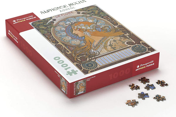 Pomegranate - Zodiac by Alphonse Mucha Jigsaw Puzzle (1000 Pieces)