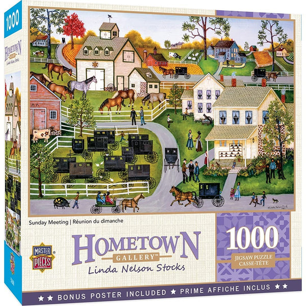 Masterpieces - Hometown Gallery Sunday Meeting Jigsaw Puzzle (1000 Pieces)