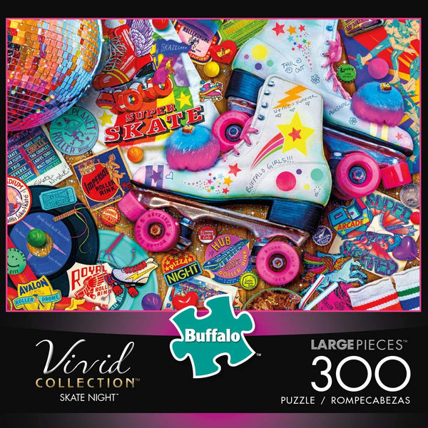 Buffalo Games - Vivid Collection - Aimee Stewart - Skate Night - 300 Large Piece Jigsaw Puzzle