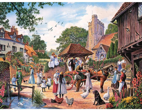 Bits and Pieces - A Village Wedding by Steve Crisp Jigsaw Puzzle (500 Pieces)