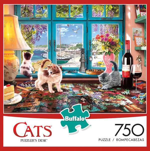 Buffalo Games - Cats Collection - Puzzler's Desk - 750 Piece Jigsaw Puzzle