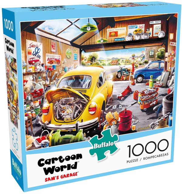 Buffalo Games - Hiro Tanikawa - Cartoon World - Sam's Garage - 1000 Piece Jigsaw Puzzle