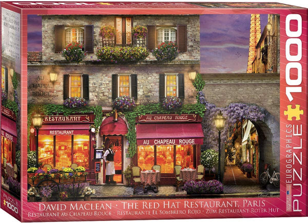 EuroGraphics The Red Hat Restaurant Paris by David Mc Lean 1000-Piece Puzzle