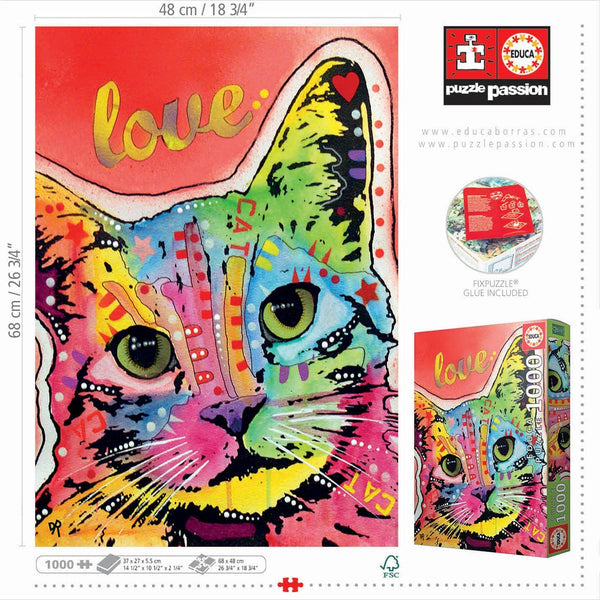 Educa - Tilt Cat Love by Dean Russo Jigsaw Puzzle (1000 Pieces)