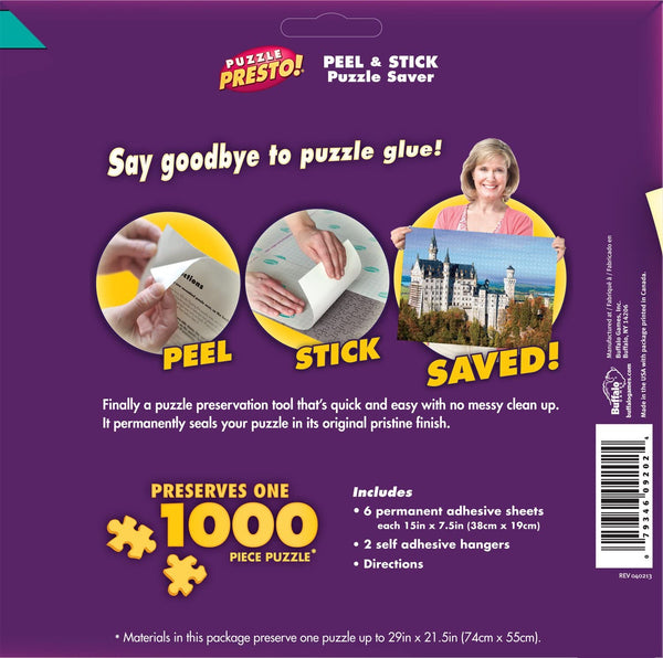 Puzzle Presto Peel & Stick Puzzle Saver: The Original and Still the Best Way to Preserve Your Finished Puzzle