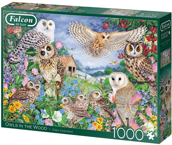 Jumbo 11286 Falcon de Luxe - Owls in The Wood 1000 Piece Jigsaw Puzzle