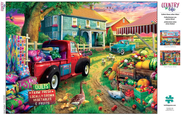 Buffalo Games - Country Life - Quilt Farm - 1000 Piece Jigsaw Puzzle