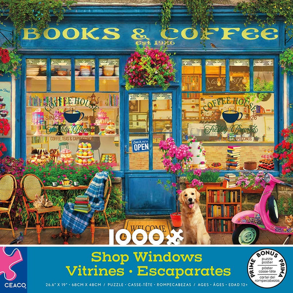 Ceaco - Shop Windows - Books and Coffee Jigsaw Puzzle (1000 Pieces)