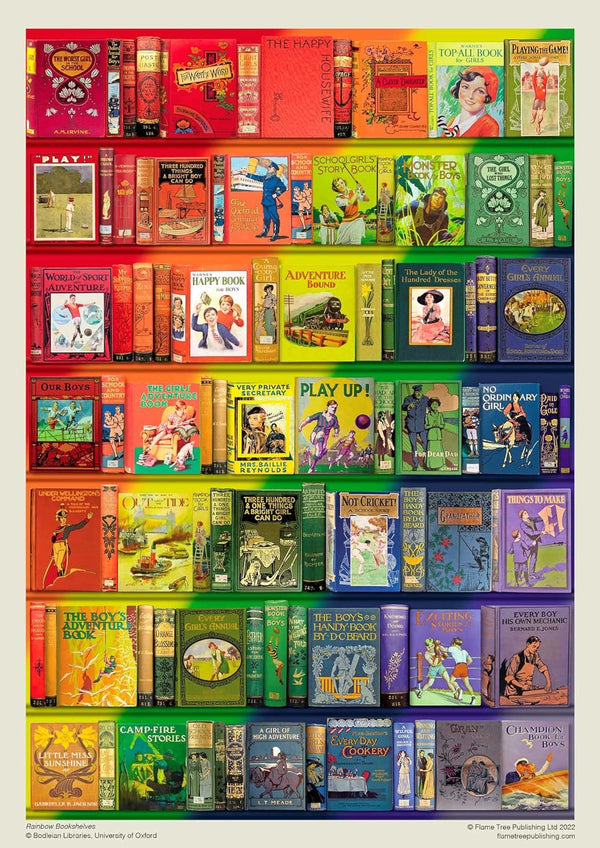 Flame Tree Studio - Rainbow Bookshelves by Bodleian Libraries Jigsaw Puzzle (1000 Pieces)