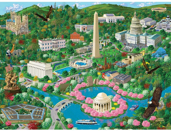 Bits and Pieces - 1000 Piece Jigsaw Puzzle - Washington D.C. City View US Capital Scene by Artist Joseph Burgess