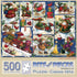 Bits and Pieces - 500 Piece Jigsaw Puzzle 18" x 24" - Snow Families Quilt Winter Snowman by Artist Janet Stever