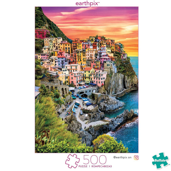 Buffalo Games - Earthpix Collection - Cinque Terre Sunset Jigsaw Puzzle (500 Pieces)