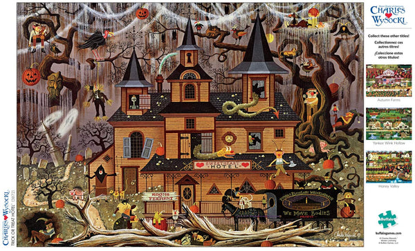 Buffalo Games Trick or Treat Hotel by Charles Wysocki Jigsaw Puzzle (500 Piece)