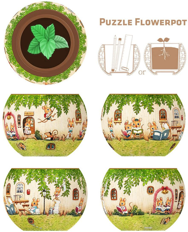 Pintoo - Flowerpot Happy Reading Jigsaw Puzzle (80 Pieces)