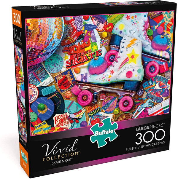 Buffalo Games - Vivid Collection - Aimee Stewart - Skate Night - 300 Large Piece Jigsaw Puzzle