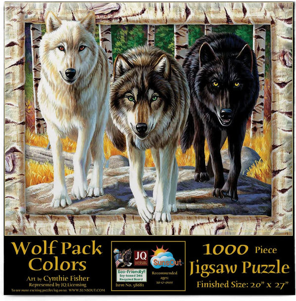 Sunsout - Wolf Pack Colours Jigsaw Puzzle (1000 Pieces)