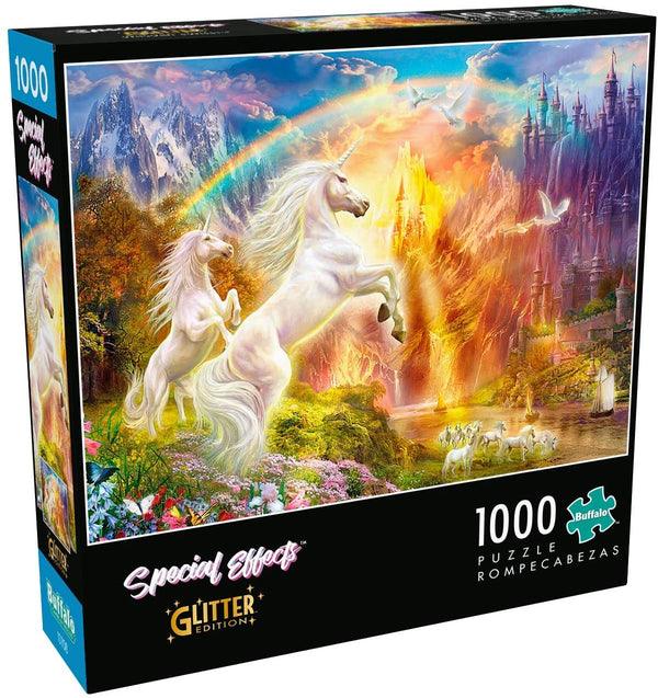 Buffalo Games - Unicorn Sunset - Glitter Edition - 1000 Piece Jigsaw Puzzle