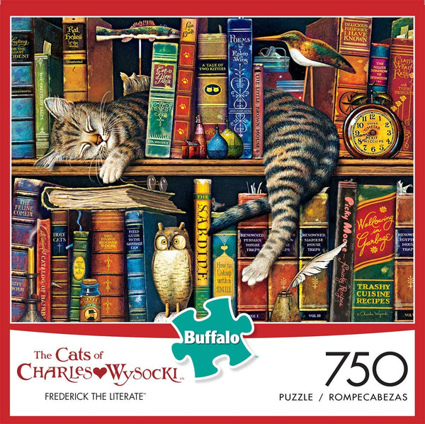 Buffalo Games Charles Wysocki Cats: Frederick The Literate Jigsaw Puzzle (750 Piece)