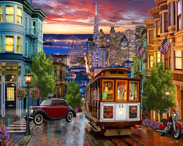 Vermont Christmas Company San Francisco Trolley Jigsaw Puzzle 1000 Puzzle