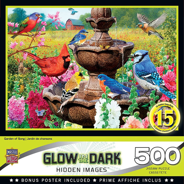 Masterpieces - Hidden Image Glow - Garden of Song Jigsaw Puzzle (500 Pieces)