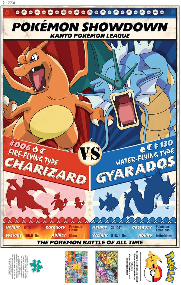 Buffalo Games - Pokemon Showdown: Charizard V. Gyarados - 1000 Piece Jigsaw Puzzle