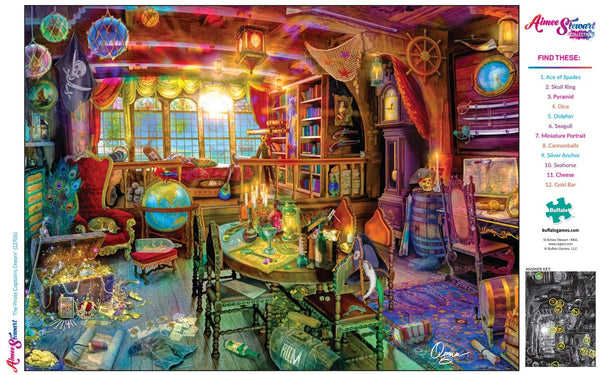 Buffalo Games - Aimee Stewart - The Pirate Captain's Dream - 1000 Piece Jigsaw Puzzle with Hidden Images