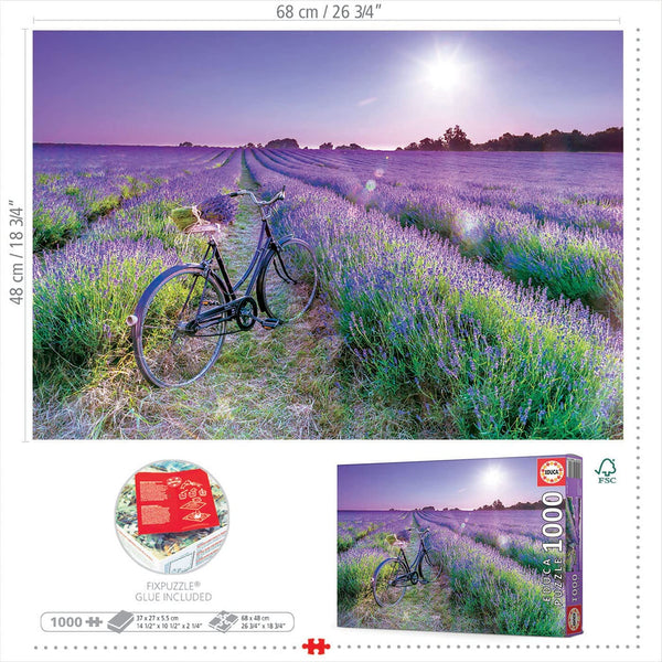 Educa - Bike In Lavendar Field Jigsaw Puzzle (1000 Pieces)