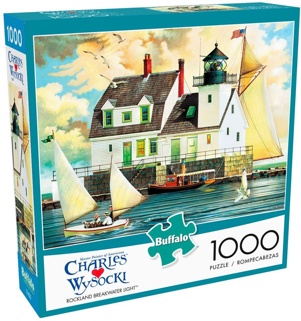 Buffalo Games - Charles Wysocki - Rockland Breakwater Light - 1000 Piece Jigsaw Puzzle
