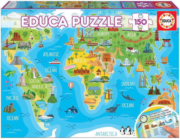 Educa - Monuments World Map Jigsaw Puzzle (150 Pieces)