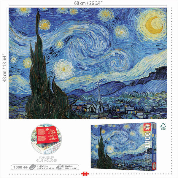 Educa - Starry Night by Van Gogh Jigsaw Puzzle (1000 Pieces)