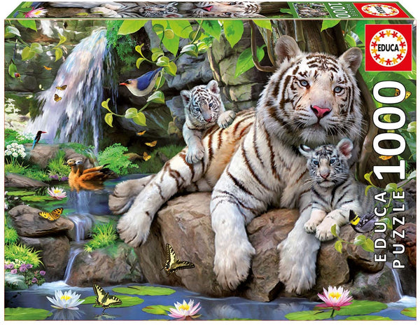 Educa - White Tigers of Bengal Jigsaw Puzzle (1000 Pieces)