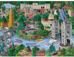 Bits and Pieces - 300 Large Piece Jigsaw Puzzle - London City View England by Artist Joseph Burgess