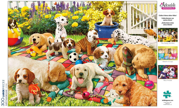 Buffalo Games - Adorable Animals - Puppy Playground - 300 Large Piece Jigsaw Puzzle