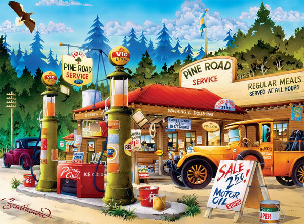 Buffalo Games Cartoon World - Pine Road Service - 1000 Piece Jigsaw Puzzle