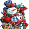 Bits and Pieces - 750 Piece Shaped Jigsaw Puzzle - Happy Holiday Snowman by Artist Larry Jones