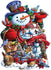 Bits and Pieces - 750 Piece Shaped Jigsaw Puzzle - Happy Holiday Snowman by Artist Larry Jones