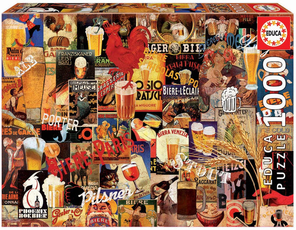 Educa - Vintage Beer Collage Jigsaw Puzzle (1000 Pieces)
