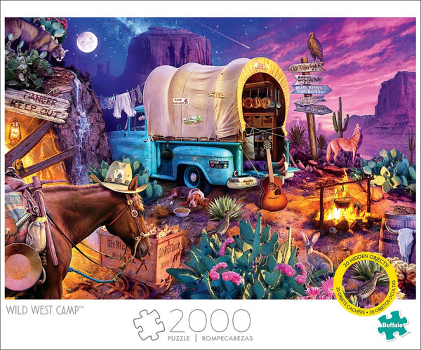 Buffalo Games - Wild West Camp - 2000 Piece Jigsaw Puzzle with Hidden Images