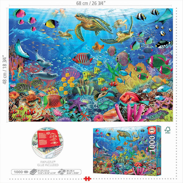 Educa - Tropical Fantasy Turtles Jigsaw Puzzle (1000 Pieces)