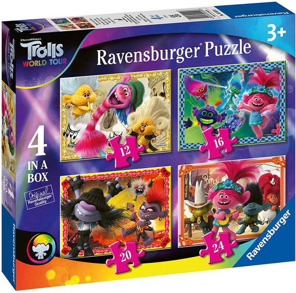 Ravensburger - Trolls 2 World Tour, 4 in a Box (12, 16, 20, 24pc) Jigsaw Puzzles 5059