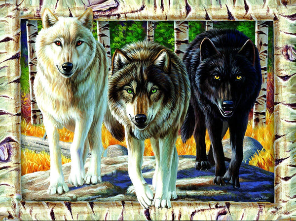 Sunsout - Wolf Pack Colours Jigsaw Puzzle (1000 Pieces)