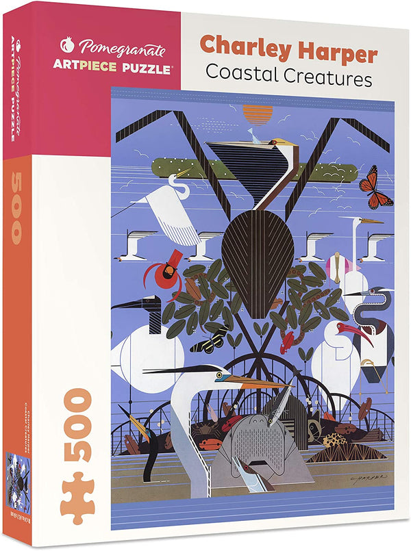 Pomegranate - Coastal Creatures by Charley Harper Jigsaw Puzzle (500 Pieces)