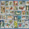 Bits and Pieces - 1000 Piece Jigsaw Puzzle 20" x 27" - Angel Stamps Quilt - Christmas Cherub Angel Collage Jigsaw by Artist Barbara Behr